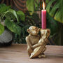 Monkey Candle Holders In Gold And Silver, thumbnail 2 of 5