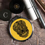 Day Of The Dead Compact Mirror Yellow Black, thumbnail 1 of 12
