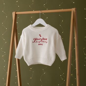 Personalised First Christmas Baby Jumper, 4 of 5