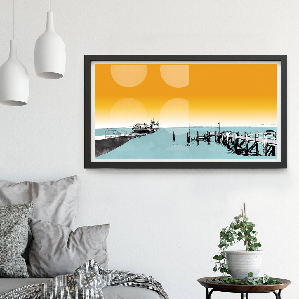 Limited Edition Sandbanks Beach Chain Ferry Art Print By Pepper Print ...