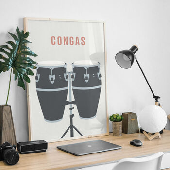 Conga Drum Print | Percussion Music Poster, 7 of 9
