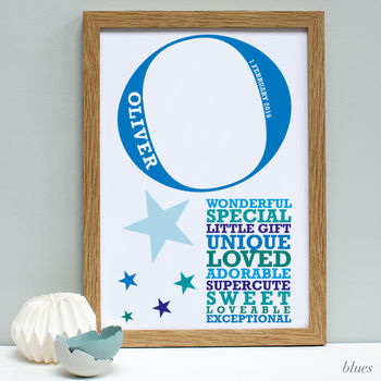 Personalised New Baby Words Framed Print, 4 of 6