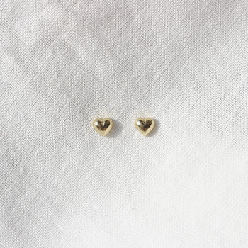 9ct Solid Gold Love Me Heart Dainty Stud Earrings, 6 of 6