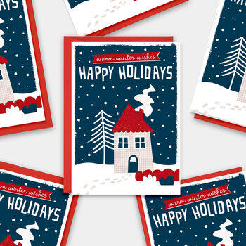Happy Holidays Card. Single Card Or Pack Of Six, 2 of 3