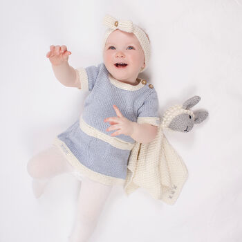 Tunic Dress And Headband Baby Easy Knitting Kit, 4 of 10