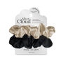 Silver Cloud Satin Large Scrunchies Caramel And Black, thumbnail 1 of 4