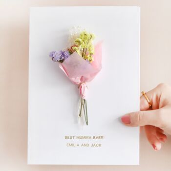 Personalised Foil Dried Flower Greeting Card, 2 of 12