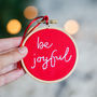 Joyful Embroidery Hoop Christmas Tree Bauble, thumbnail 5 of 7