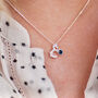 Personalised Silver Flower Initial Birthstone Necklace, thumbnail 4 of 9