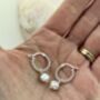 Silver And Freshwater Pearl Beaded Hoop Earrings, thumbnail 6 of 9