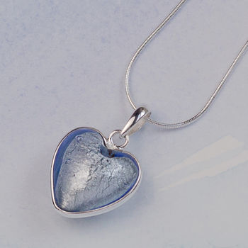 Murano Glass Heart Sterling Silver Pendant, 7 of 12