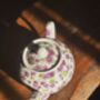 Two Cup Teapot In Ditsy Violet Chintz Design, thumbnail 4 of 8