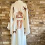 Long Organic Cotton Robe: White With Cheetah, thumbnail 4 of 4