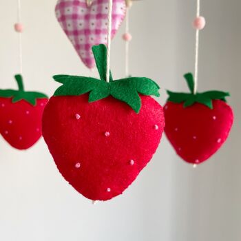 Handmade Strawberry Cot Mobile For Baby, 3 of 3