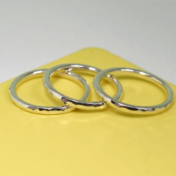 Hammered Sterling Silver Stacking Rings, 5 of 6
