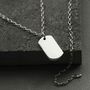 Sterling Silver Medium Solid Dog Tag Necklace, thumbnail 5 of 8