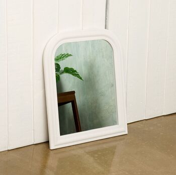 White Wood Framed Beaded Mirror, 3 of 5