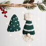 Oh Christmas Tree And Gonk Bauble Duo Knitting Kit, thumbnail 2 of 7
