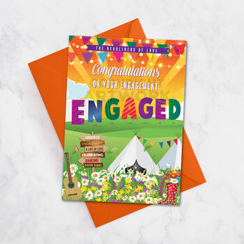 Festival Engagement Congratulations Card Newly Engaged Card, 2 of 2