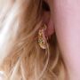 Botanical Wildflower Gold Or Silver Chunky Hoop Earrings, thumbnail 5 of 5