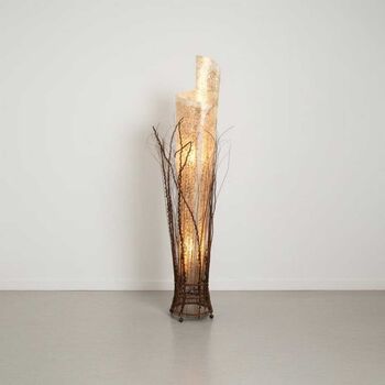 Twig Floor Lamp Handmade Fair Trade Shell Wrapped Floor, 10 of 12