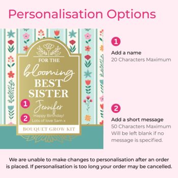 Personalised Grow Your Own Flowers Birthday Tin For Best Sister, 3 of 4