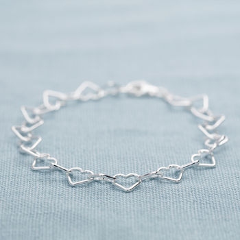 Sterling Silver Mother And Daughter Heart Bracelet, 4 of 5