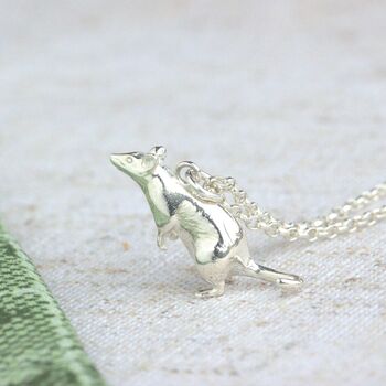 Rat Silver Necklace Personalised, 4 of 8