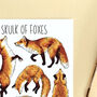 Foxes Wildlife Watercolour Postcard, thumbnail 6 of 8