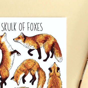 Foxes Wildlife Watercolour Postcard, 6 of 8
