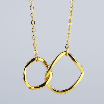 Sterling Silver Interlocking Circles Pendant Necklace, 6 of 8