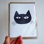 Handmade Watercolour Personalised Cat Painting Card, thumbnail 7 of 12
