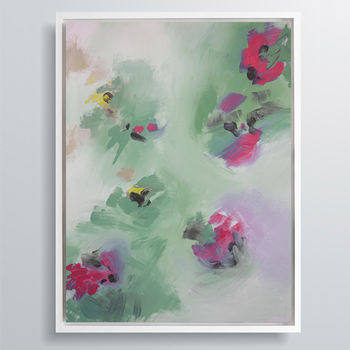 'Rosa Wisp' Framed Giclée Abstract Canvas Print Art, 3 of 6