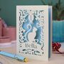 Personalised Papercut Cat Birthday Card, thumbnail 1 of 7