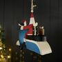 Santa On A Sixties Scooter Hanging Christmas Decoration, thumbnail 3 of 4