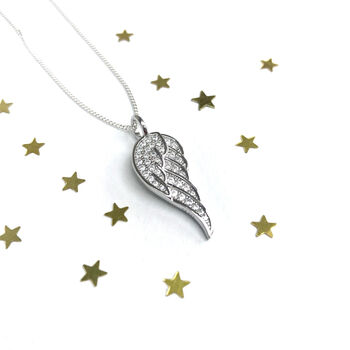 Sterling Silver Angel Wing Necklace, 3 of 6