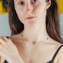 Blue Evil Eye Sideways Cross Necklace Protection Choker, thumbnail 2 of 7
