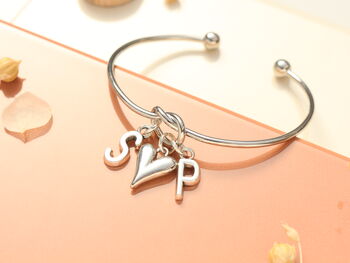 Personalised Double Initial Silver Bracelet, 2 of 8