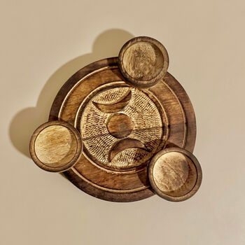 Wooden Triple Tealight Holder, 4 of 6