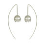 Silver Crocus Flower Long Wire Earrings, thumbnail 3 of 5