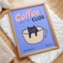 Coffee Cat Club Wall Art Print, thumbnail 1 of 5