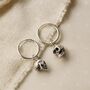 Sterling Silver Skull Hoop Earrings, thumbnail 3 of 8