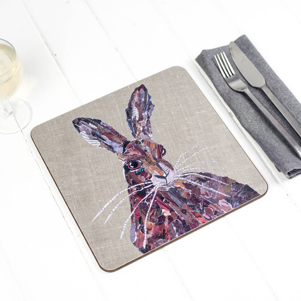 hare placemat by emmeline simpson