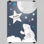 Personalised Bear With Moon Baby Print, thumbnail 5 of 5