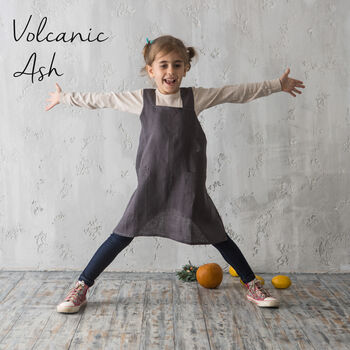 Linen Crossover Pinafore Apron For Women And Kids, 5 of 12