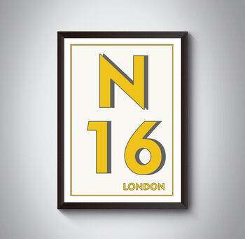 N16 Stoke Newington London Postcode Typography Print, 4 of 11