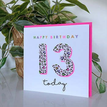 Leopard Love 13th Birthday Card, 3 of 3