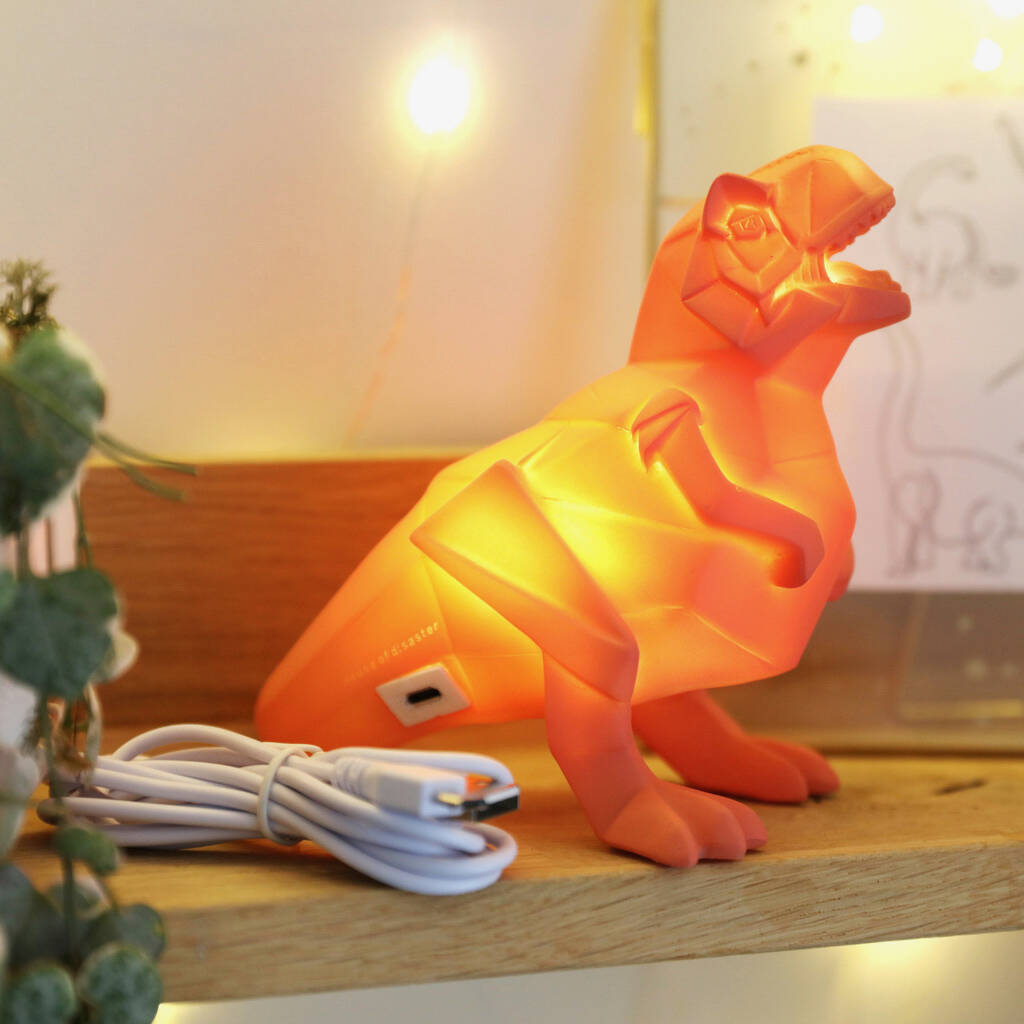 el estudio Exclusión Esquivar Mini LED Origami Dinosaur Night Light By Lisa Angel | notonthehighstreet.com