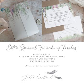 Whimsical Spring Wedding Invitation Stack, 3 of 8