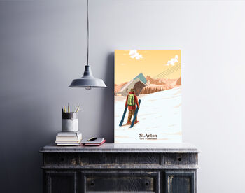 St Anton Ski Resort Austria Travel Poster Art Print, 4 of 6